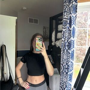 Adika Black Ribbed Top